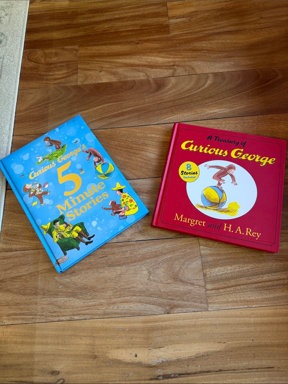 Curious George Kids Book Set - Blue & Red Hardcover Story Collection